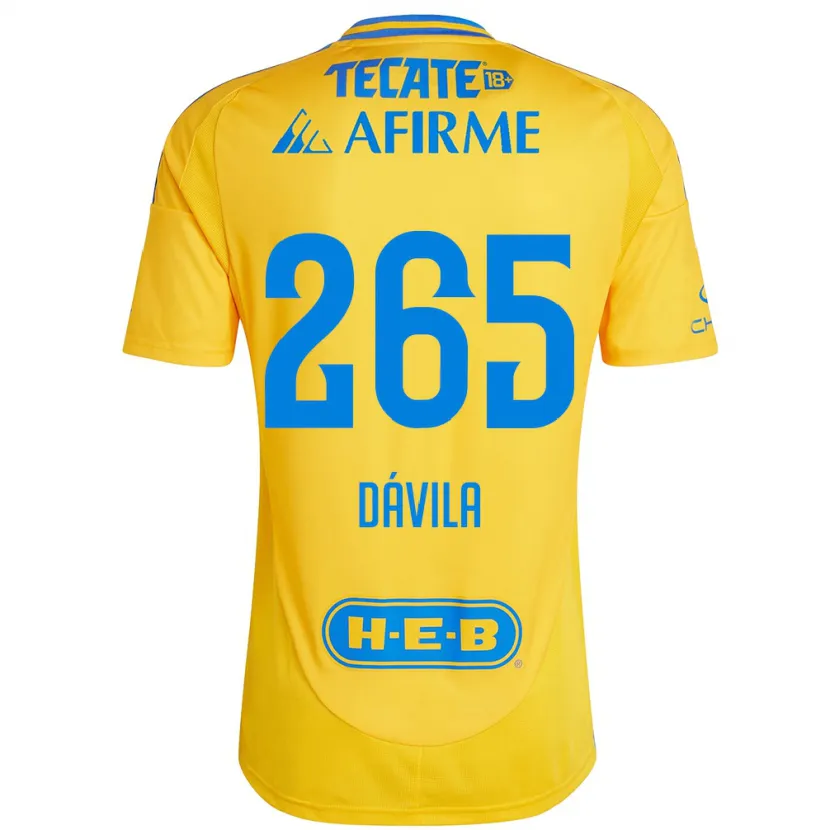 Danxen Dame Emiliano Dávila #265 Gull Gul Hjemmetrøye Drakt Trøye 2024/25 Skjorter T-Skjorte