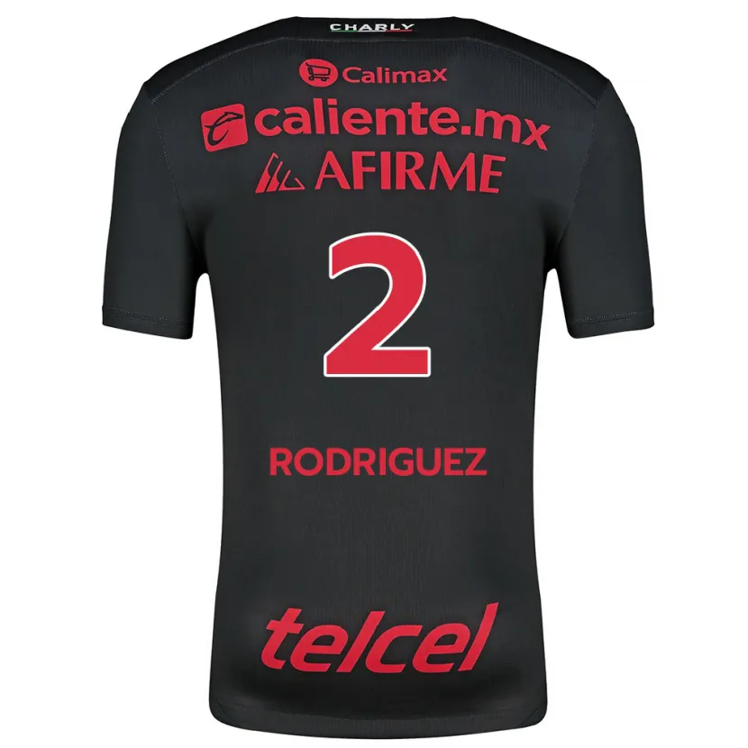 Danxen Dame Antonio Rodríguez #2 Svart Rød Hjemmetrøye Drakt Trøye 2024/25 Skjorter T-Skjorte