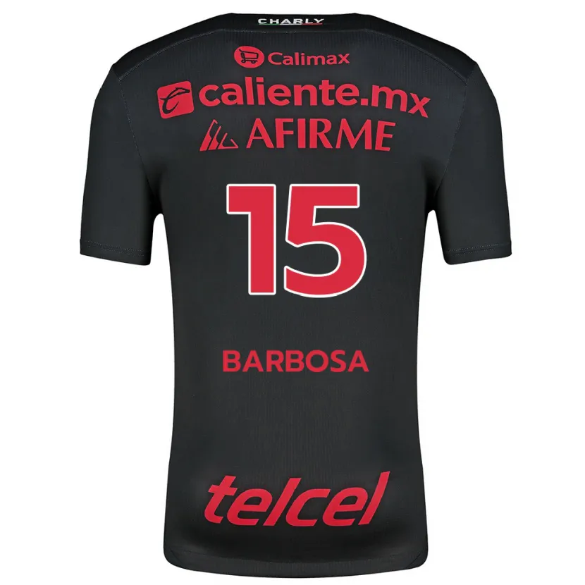 Danxen Dame Diego Barbosa #15 Svart Rød Hjemmetrøye Drakt Trøye 2024/25 Skjorter T-Skjorte