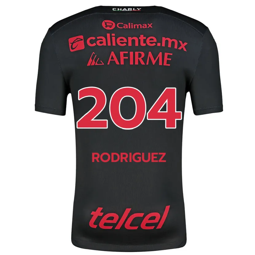 Danxen Dame Jesús Rodríguez #204 Svart Rød Hjemmetrøye Drakt Trøye 2024/25 Skjorter T-Skjorte