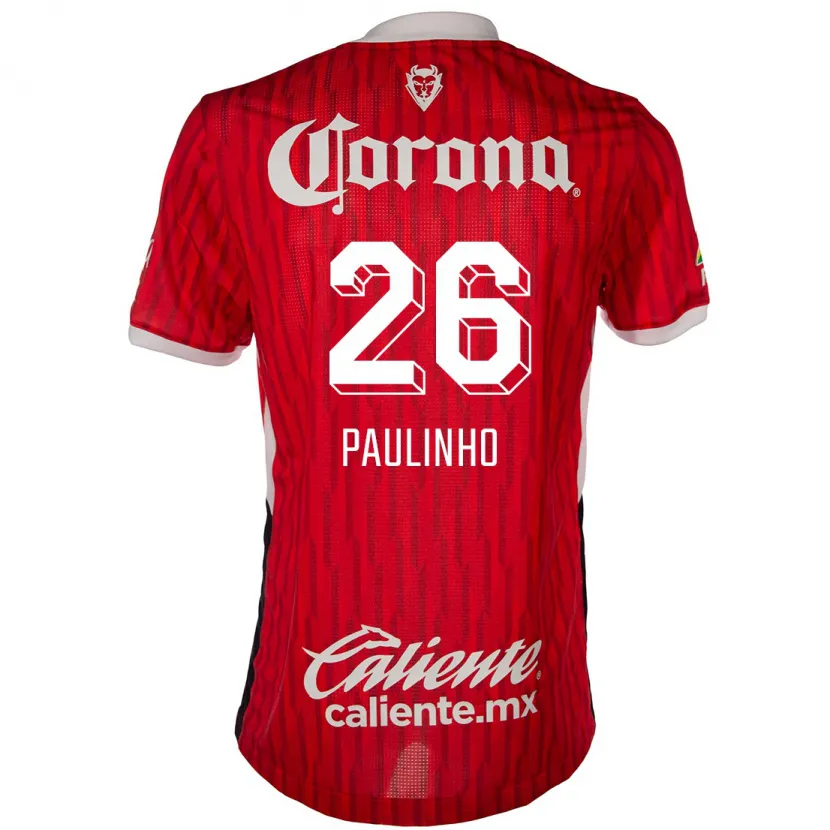 Danxen Dame Paulinho #26 Rød Hvit Hjemmetrøye Drakt Trøye 2024/25 Skjorter T-Skjorte