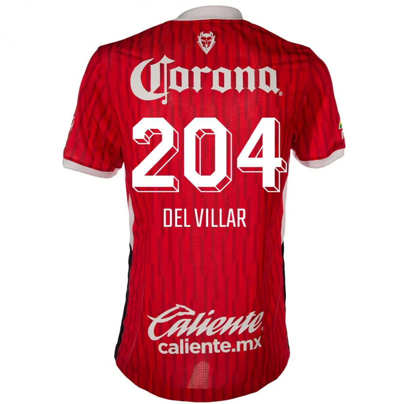 Danxen Dame Everardo Del Villar #204 Rød Hvit Hjemmetrøye Drakt Trøye 2024/25 Skjorter T-Skjorte
