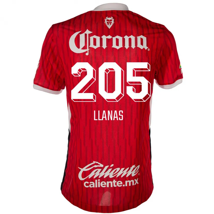 Danxen Dame Emmanuel Llanas #205 Rød Hvit Hjemmetrøye Drakt Trøye 2024/25 Skjorter T-Skjorte