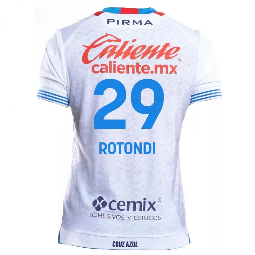 Danxen Dame Carlos Rotondi #29 Hvit Blå Bortetrøye Drakt Trøye 2024/25 Skjorter T-Skjorte