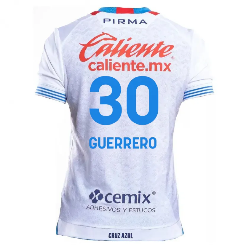 Danxen Dame Rafael Guerrero #30 Hvit Blå Bortetrøye Drakt Trøye 2024/25 Skjorter T-Skjorte