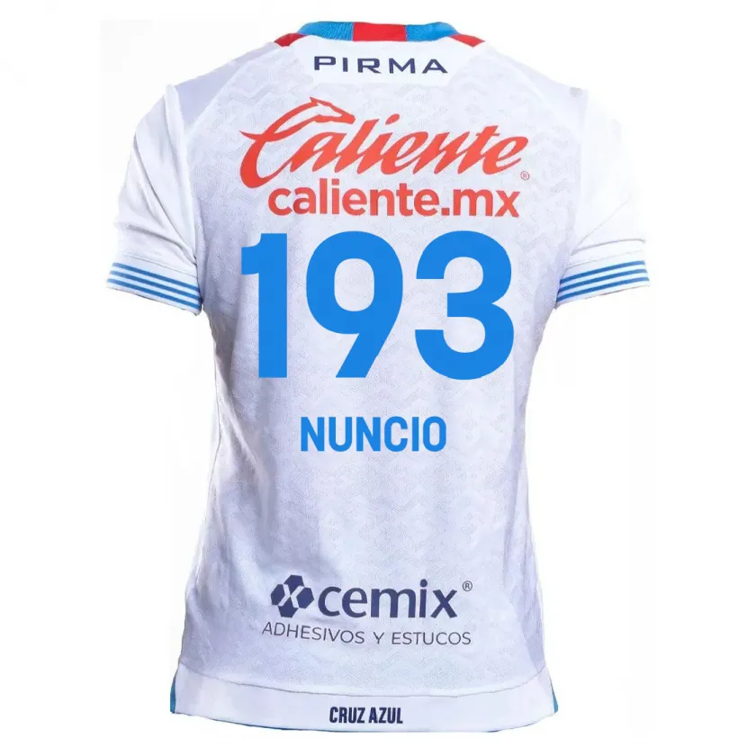 Danxen Dame Jorge Nuncio #193 Hvit Blå Bortetrøye Drakt Trøye 2024/25 Skjorter T-Skjorte