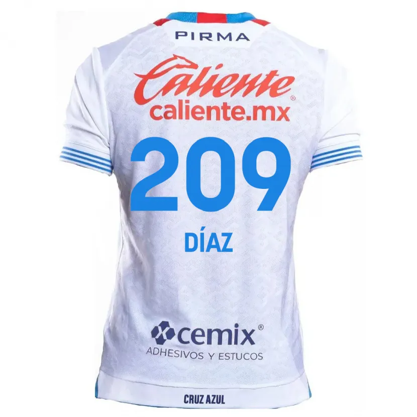 Danxen Dame Josué Díaz #209 Hvit Blå Bortetrøye Drakt Trøye 2024/25 Skjorter T-Skjorte