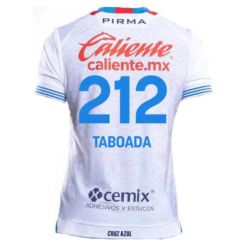 Danxen Dame Víctor Taboada #212 Hvit Blå Bortetrøye Drakt Trøye 2024/25 Skjorter T-Skjorte