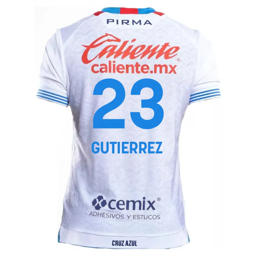 Danxen Dame Ivonne Gutierrez #23 Hvit Blå Bortetrøye Drakt Trøye 2024/25 Skjorter T-Skjorte