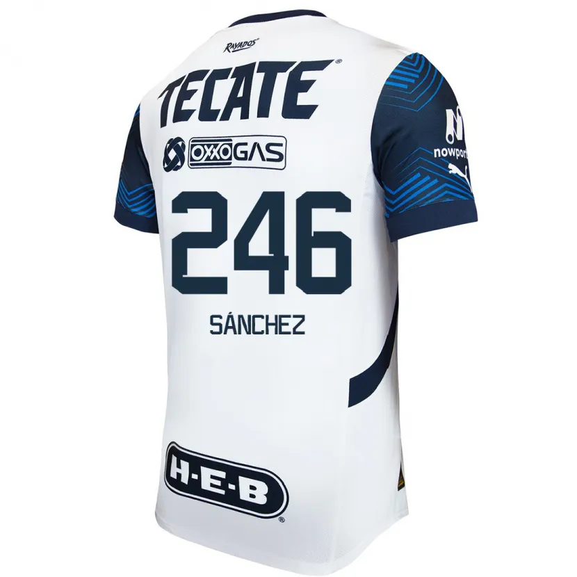 Danxen Dame Diego Sánchez #246 Hvit Blå Bortetrøye Drakt Trøye 2024/25 Skjorter T-Skjorte