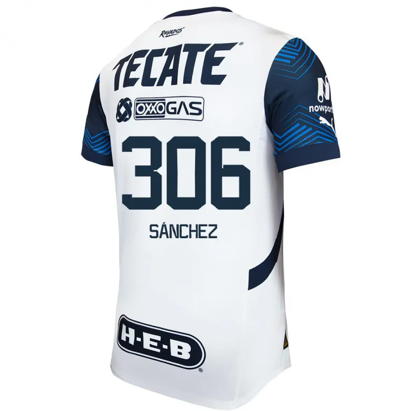 Danxen Dame Jorge Sánchez #306 Hvit Blå Bortetrøye Drakt Trøye 2024/25 Skjorter T-Skjorte