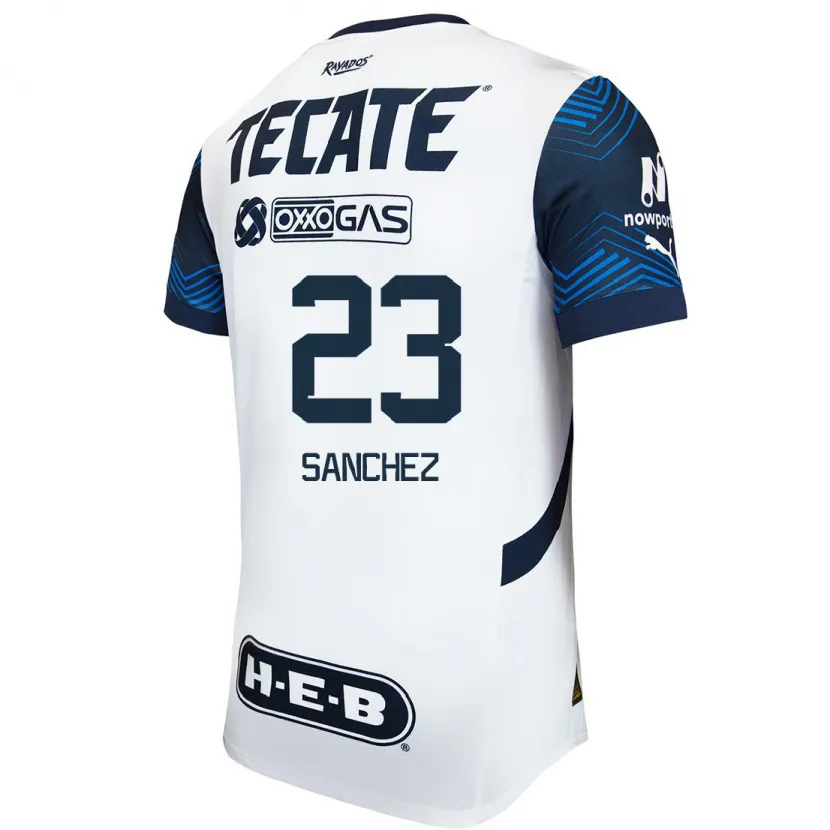 Danxen Dame Gustavo Sanchez #23 Hvit Blå Bortetrøye Drakt Trøye 2024/25 Skjorter T-Skjorte