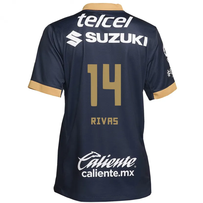 Danxen Dame Jesús Rivas #14 Obsidian Gull Hvit Bortetrøye Drakt Trøye 2024/25 Skjorter T-Skjorte