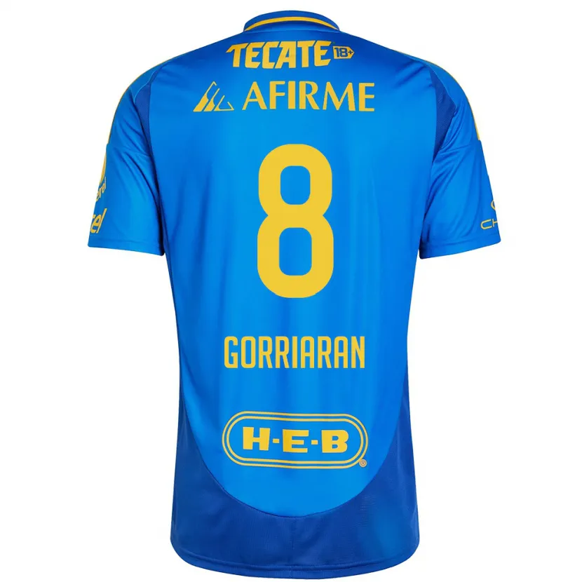 Danxen Dame Fernando Gorriarán #8 Blå Gul Bortetrøye Drakt Trøye 2024/25 Skjorter T-Skjorte