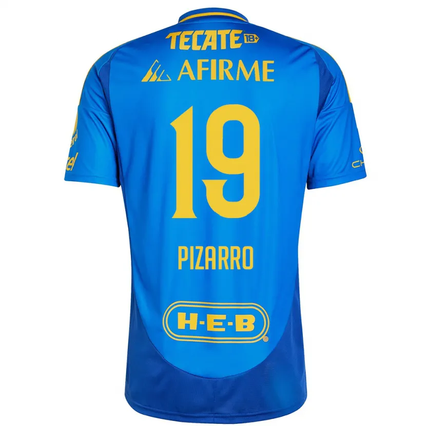 Danxen Dame Guido Pizarro #19 Blå Gul Bortetrøye Drakt Trøye 2024/25 Skjorter T-Skjorte