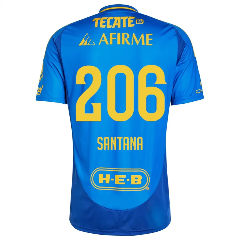 Danxen Dame Joel Santana #206 Blå Gul Bortetrøye Drakt Trøye 2024/25 Skjorter T-Skjorte