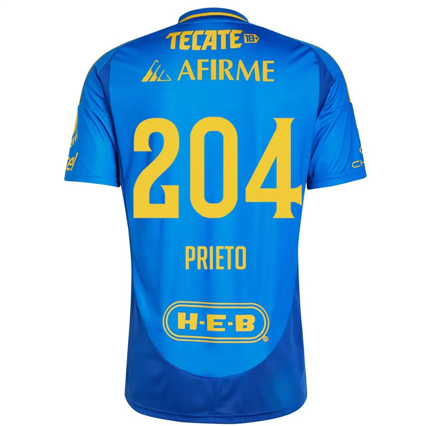 Danxen Dame Leonel Prieto #204 Blå Gul Bortetrøye Drakt Trøye 2024/25 Skjorter T-Skjorte