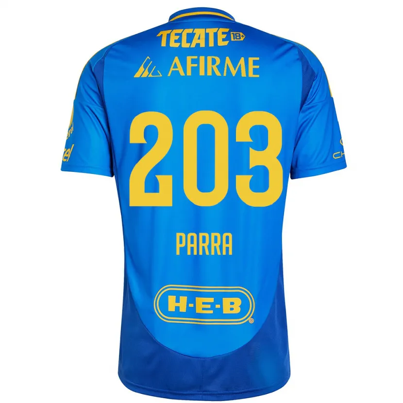 Danxen Dame Bernardo Parra #203 Blå Gul Bortetrøye Drakt Trøye 2024/25 Skjorter T-Skjorte