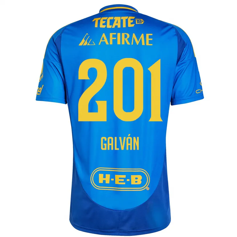 Danxen Dame Isac Galván #201 Blå Gul Bortetrøye Drakt Trøye 2024/25 Skjorter T-Skjorte