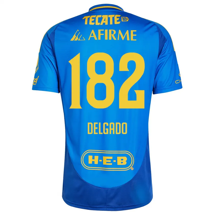 Danxen Dame Arturo Delgado #182 Blå Gul Bortetrøye Drakt Trøye 2024/25 Skjorter T-Skjorte