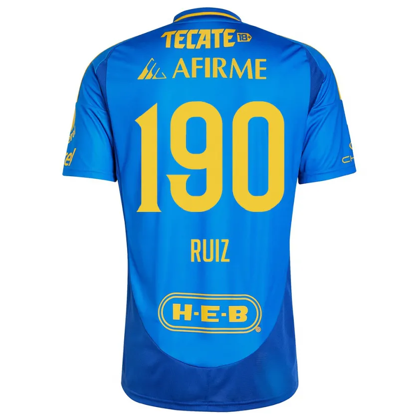 Danxen Dame Óscar Ruiz #190 Blå Gul Bortetrøye Drakt Trøye 2024/25 Skjorter T-Skjorte