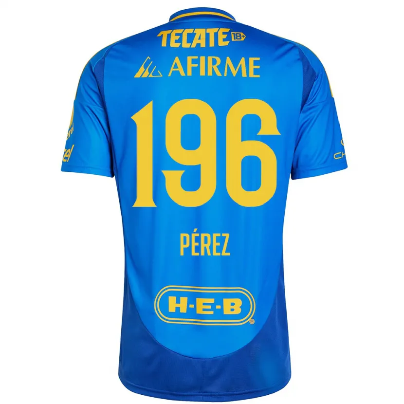 Danxen Dame Axel Pérez #196 Blå Gul Bortetrøye Drakt Trøye 2024/25 Skjorter T-Skjorte
