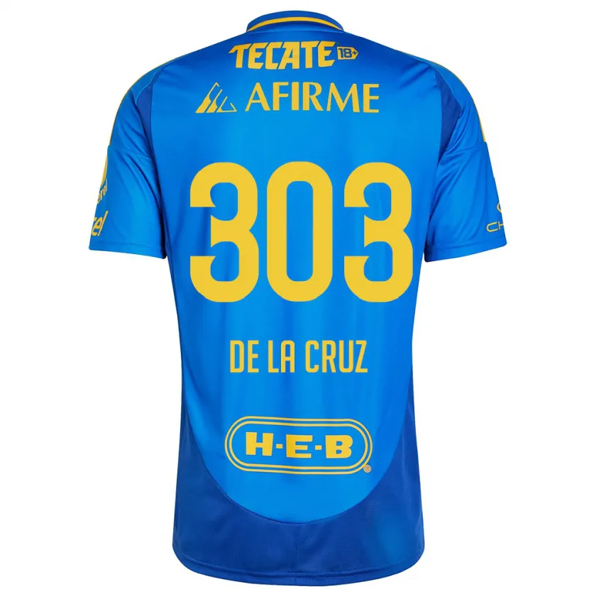 Danxen Dame Erick De La Cruz #303 Blå Gul Bortetrøye Drakt Trøye 2024/25 Skjorter T-Skjorte
