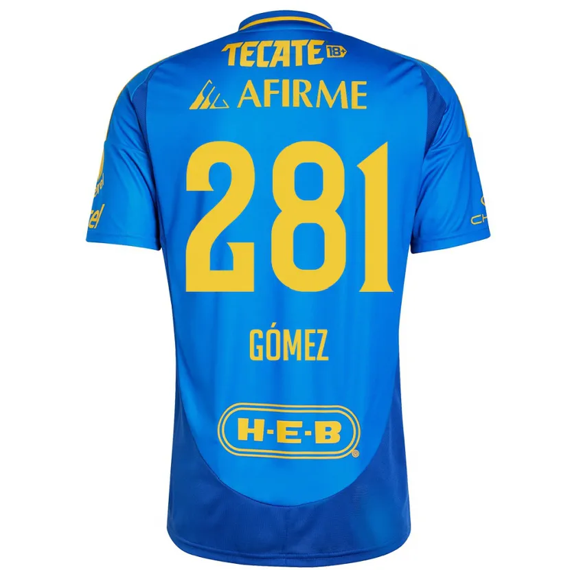 Danxen Dame Luis Gómez #281 Blå Gul Bortetrøye Drakt Trøye 2024/25 Skjorter T-Skjorte