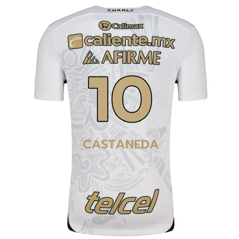Danxen Dame Kevin Castañeda #10 Hvit Svart Bortetrøye Drakt Trøye 2024/25 Skjorter T-Skjorte