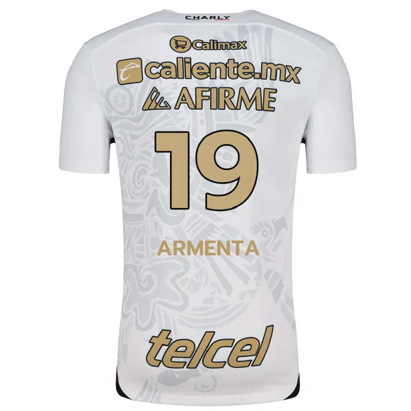 Danxen Dame Eduardo Armenta #19 Hvit Svart Bortetrøye Drakt Trøye 2024/25 Skjorter T-Skjorte