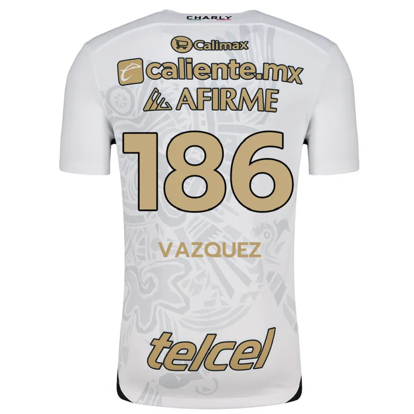 Danxen Dame Octavio Vázquez #186 Hvit Svart Bortetrøye Drakt Trøye 2024/25 Skjorter T-Skjorte