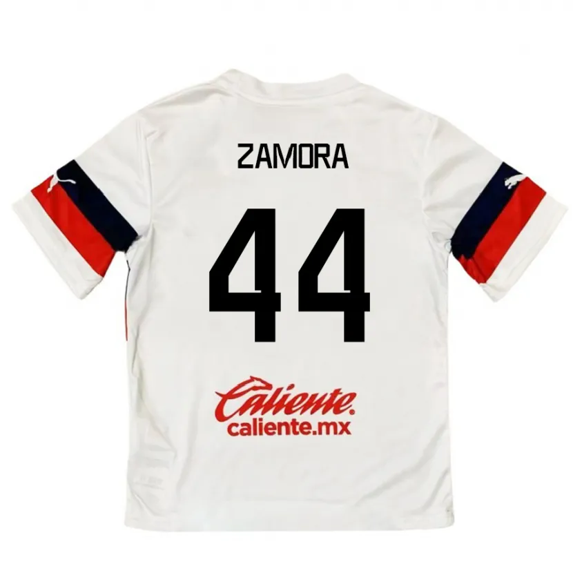 Danxen Dame Saúl Zamora #44 Hvit Rød Bortetrøye Drakt Trøye 2024/25 Skjorter T-Skjorte