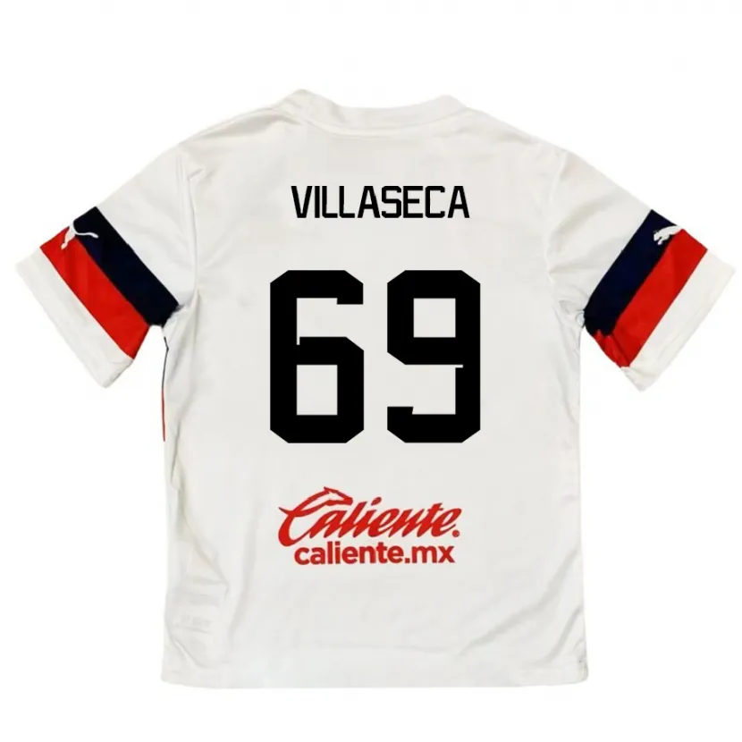 Danxen Dame Daniel Villaseca #69 Hvit Rød Bortetrøye Drakt Trøye 2024/25 Skjorter T-Skjorte