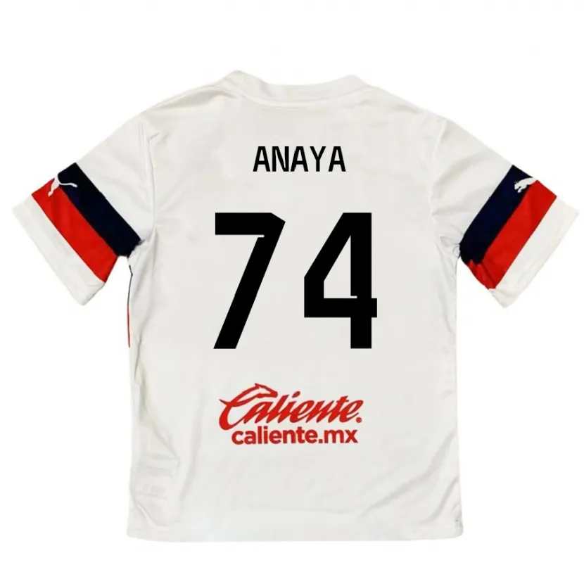Danxen Dame Mario Anaya #74 Hvit Rød Bortetrøye Drakt Trøye 2024/25 Skjorter T-Skjorte