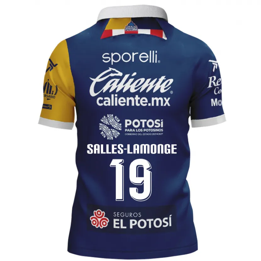 Danxen Dame Sébastien Salles-Lamonge #19 Blå Gul Bortetrøye Drakt Trøye 2024/25 Skjorter T-Skjorte