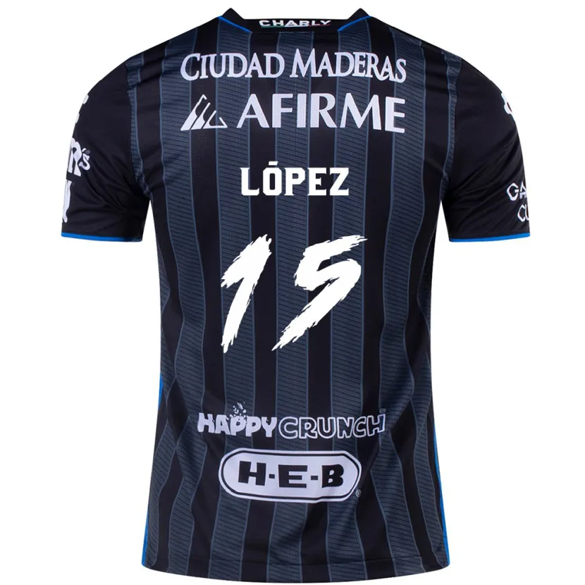 Danxen Dame Víctor López #15 Hvit Svart Bortetrøye Drakt Trøye 2024/25 Skjorter T-Skjorte