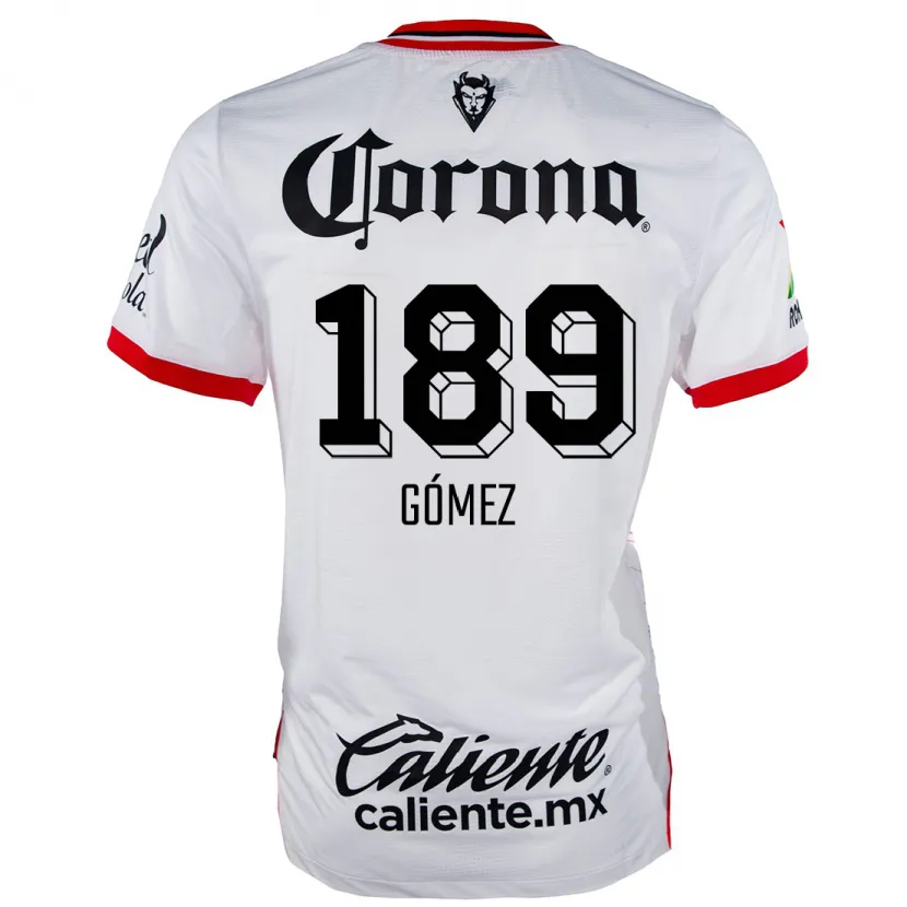 Danxen Dame Enrique Gómez #189 Hvit Rød Bortetrøye Drakt Trøye 2024/25 Skjorter T-Skjorte