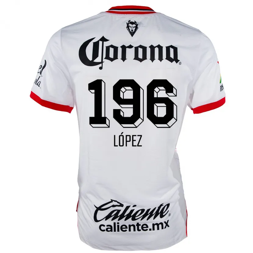 Danxen Dame Ethan López #196 Hvit Rød Bortetrøye Drakt Trøye 2024/25 Skjorter T-Skjorte
