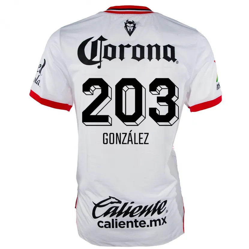 Danxen Dame Luis González #203 Hvit Rød Bortetrøye Drakt Trøye 2024/25 Skjorter T-Skjorte