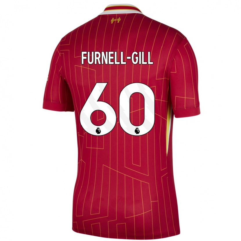 Danxen Barn Luca Furnell-Gill #60 Rød Gul Hvit Hjemmetrøye Drakt Trøye 2024/25 Skjorter T-Skjorte