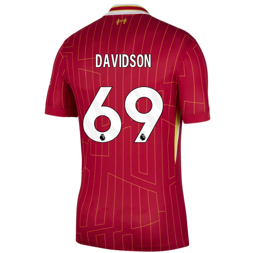 Danxen Barn Josh Davidson #69 Rød Gul Hvit Hjemmetrøye Drakt Trøye 2024/25 Skjorter T-Skjorte