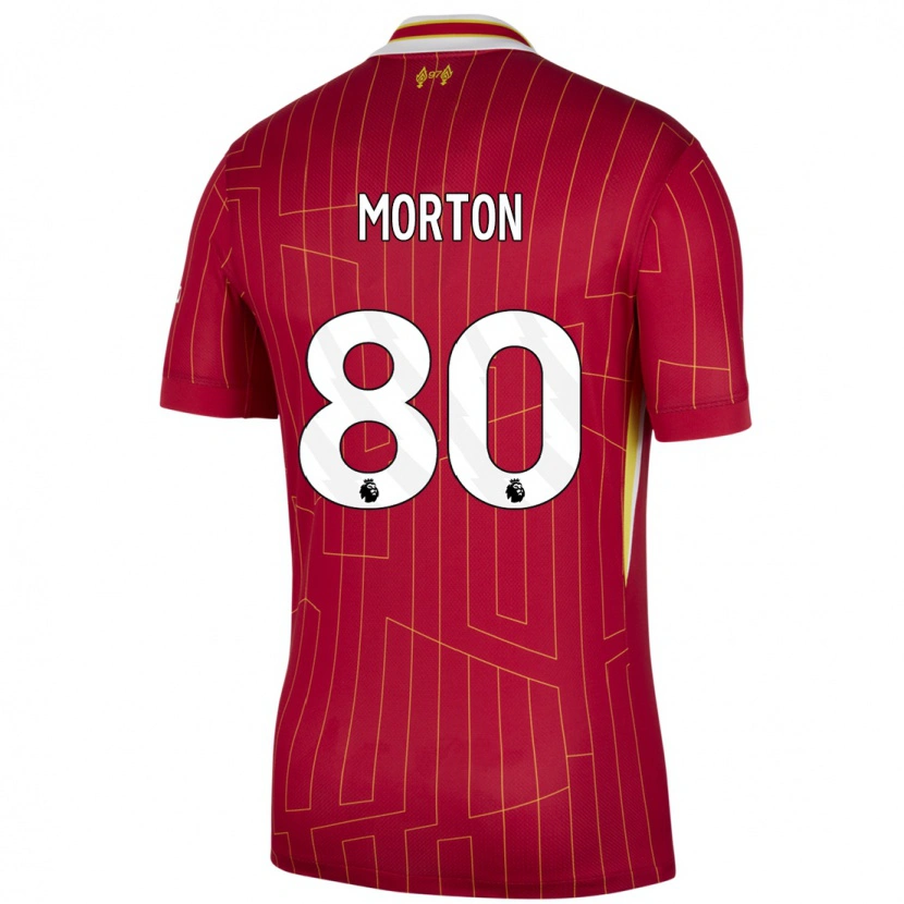 Danxen Barn Tyler Morton #80 Rød Gul Hvit Hjemmetrøye Drakt Trøye 2024/25 Skjorter T-Skjorte