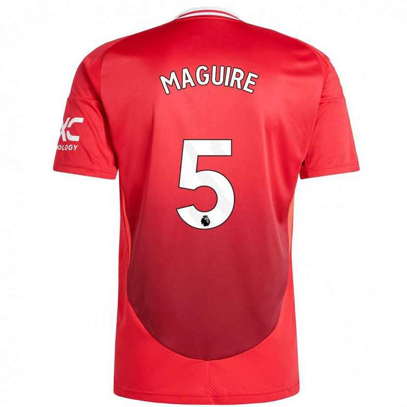 Danxen Barn Harry Maguire #5 Knallrødt Hjemmetrøye Drakt Trøye 2024/25 Skjorter T-Skjorte