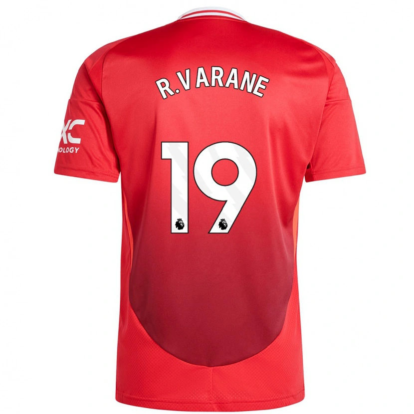 Danxen Barn Raphaël Varane #19 Knallrødt Hjemmetrøye Drakt Trøye 2024/25 Skjorter T-Skjorte