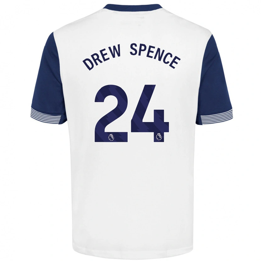 Danxen Barn Drew Spence #24 Hvit Blå Hjemmetrøye Drakt Trøye 2024/25 Skjorter T-Skjorte