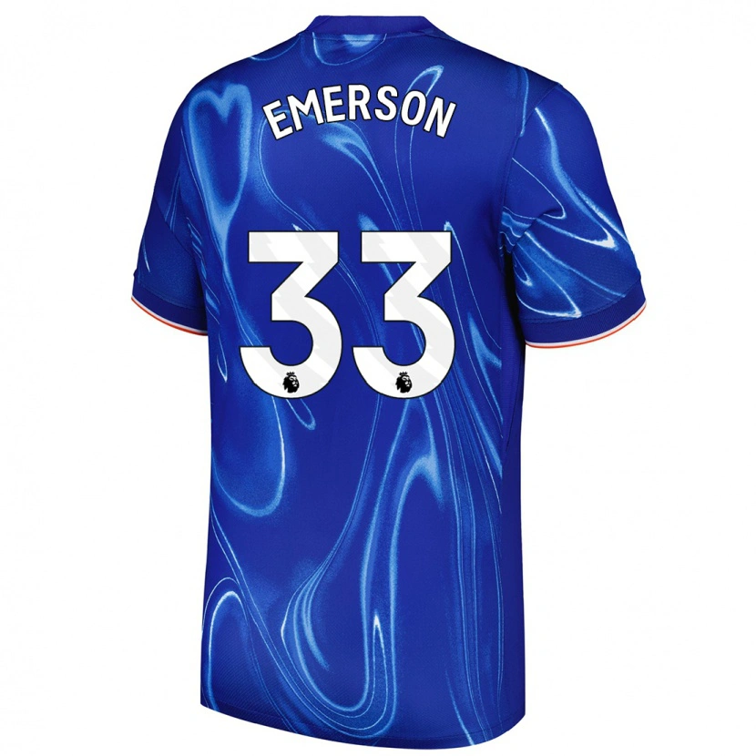 Danxen Barn Emerson #33 Blå Hvit Hjemmetrøye Drakt Trøye 2024/25 Skjorter T-Skjorte