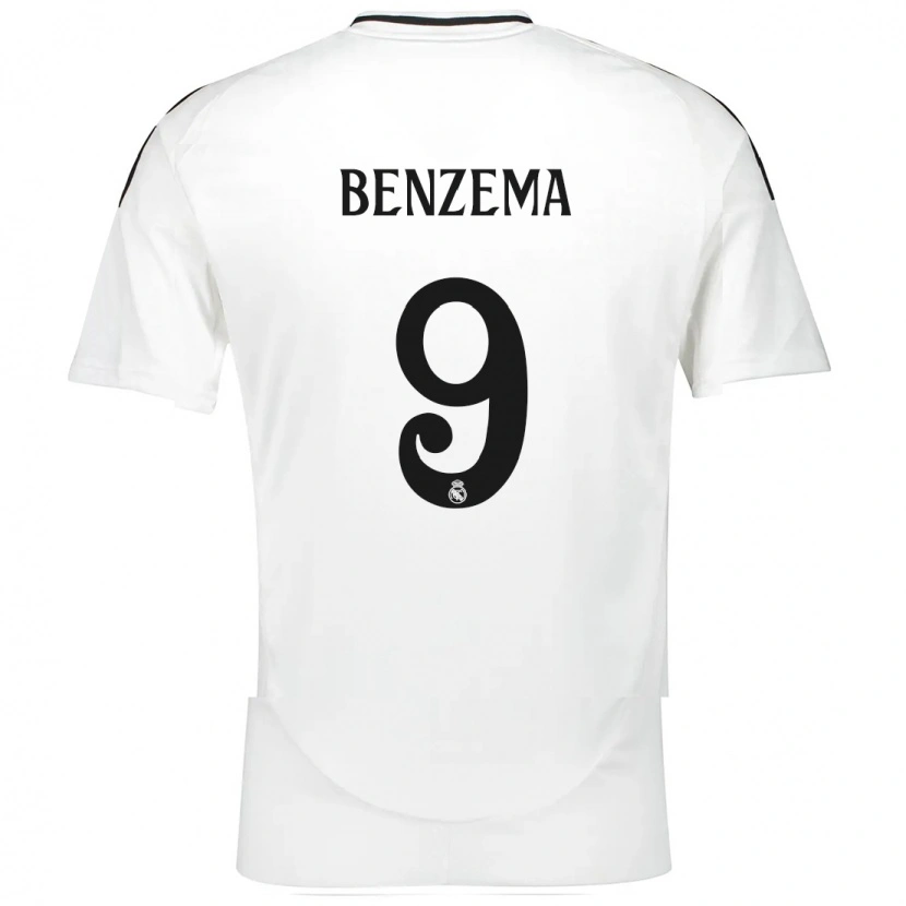 Danxen Barn Karim Benzema #9 Hvit Hjemmetrøye Drakt Trøye 2024/25 Skjorter T-Skjorte