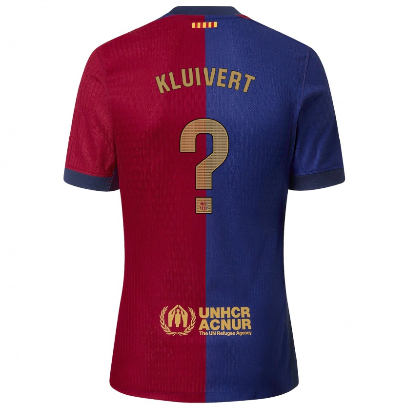 Danxen Barn Shane Kluivert #0 Blå Rød Hjemmetrøye Drakt Trøye 2024/25 Skjorter T-Skjorte