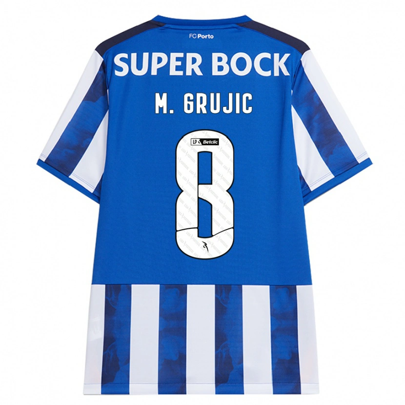 Danxen Barn Marko Grujic #8 Blå Hvit Hjemmetrøye Drakt Trøye 2024/25 Skjorter T-Skjorte
