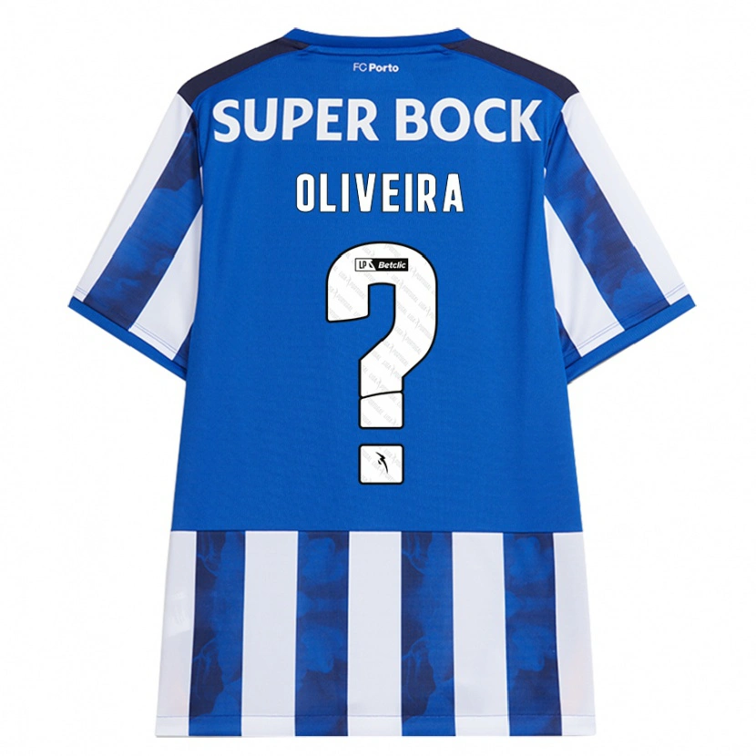 Danxen Barn Gonçalo Oliveira #0 Blå Hvit Hjemmetrøye Drakt Trøye 2024/25 Skjorter T-Skjorte